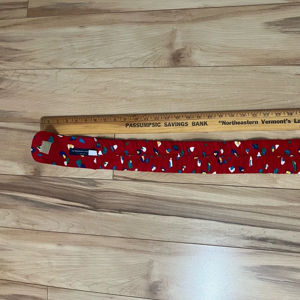 Vintage 1980s Ginnie Johansen Women Statement Belt S/M Red Blue Multi Patterned